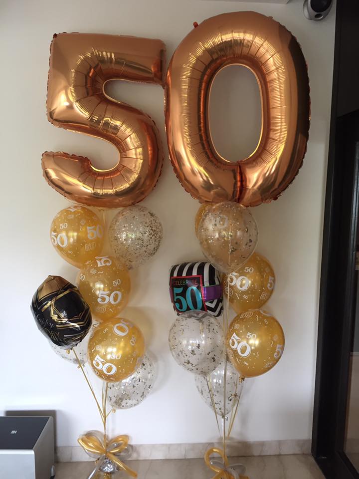 Party Balloon 50th Balloon Bouquet