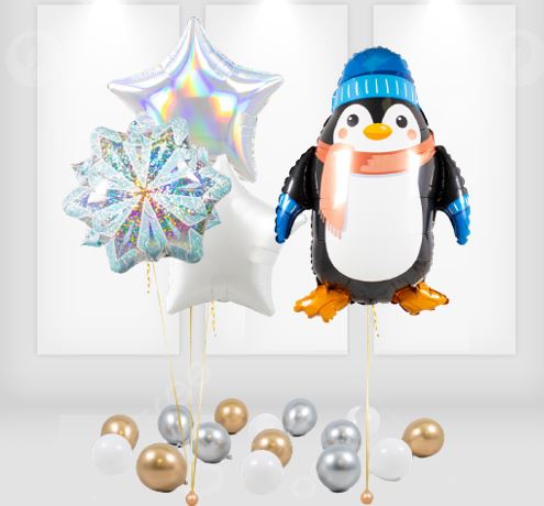 Penguine Snowflake Balloon Bouquet