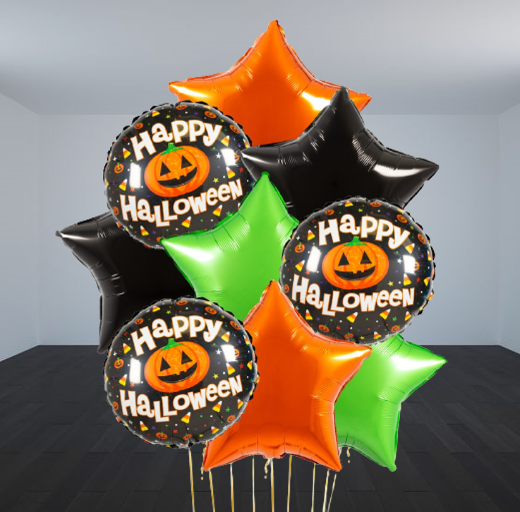 Happy Halloween Round Foil & Star Foil Balloon Bouquet
