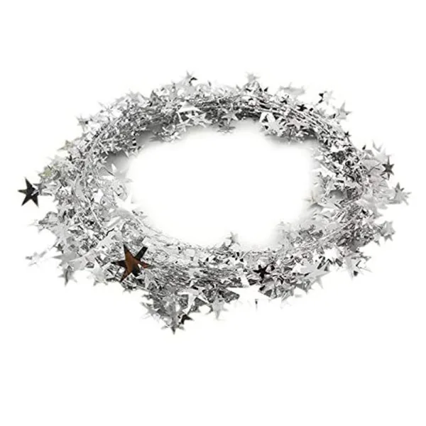 AMSCAN SPARKLING STAR WIRE GARLAND SILVER (1pc)