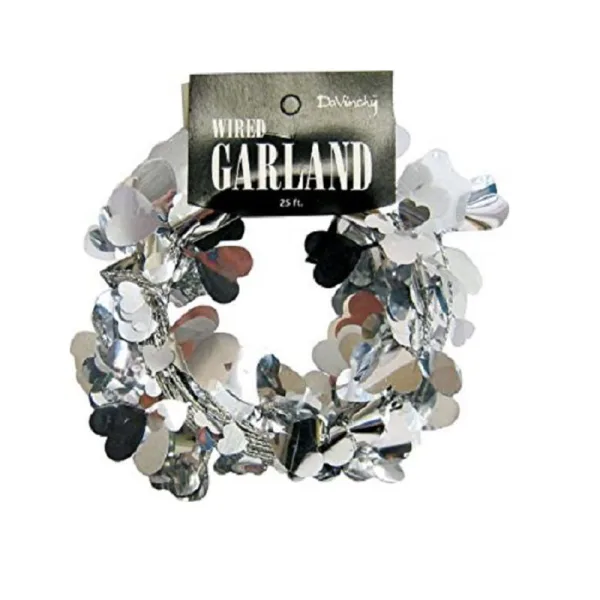SILVER HEART WIRE GARLAND (1pc)