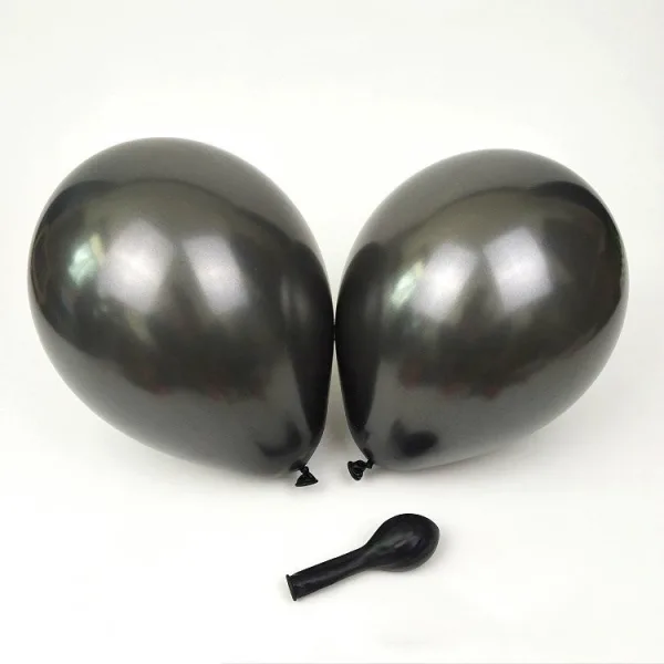 8" 1.5g  Latex Metallic Balloons (50 Pcs) Black
