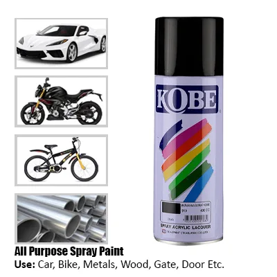 BLACK 910 KOBE ACRYLIC LACQUER SPRAY 400CC