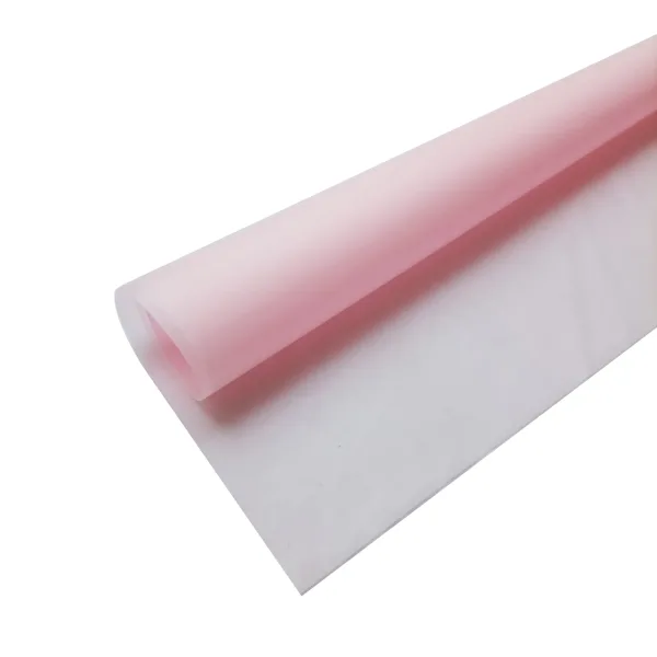 D1(03) Pink Venus Frosted Sheets Plain (20 Sheets) 58cm x 58cm