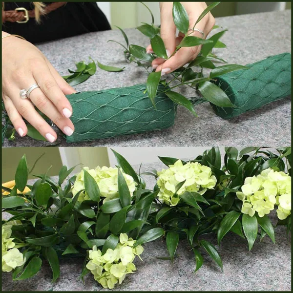 Garland XL (1 Garland) 6ft-6Pcs Each Garland Sunflower Floral Foam Shape with Plastic Net