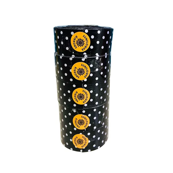 BLACK POLKA DOT PRINT CURLING RIBBON  (5 Pcs) 20 Yards