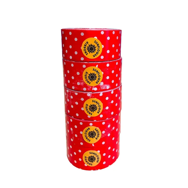 RED POLKA DOT PRINT CURLING RIBBON (5 Pcs) 20 Yards
