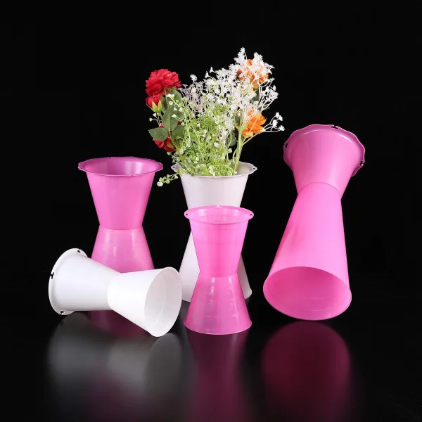 PLASTIC VASE PINK (22*13.5*13CMS