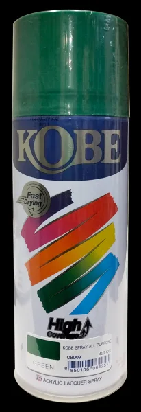 OBD09 GREEN KOBE ACRYLIC LACQUER SPRAY 400CC