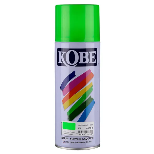FLUORECENT GREEN F5 KOBE ACRYLIC LACQUER SPRAY 400CC