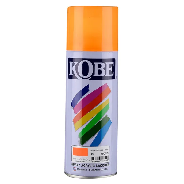FLUORECENT ORANGE F4 KOBE ACRYLIC LACQUER SPRAY 400CC
