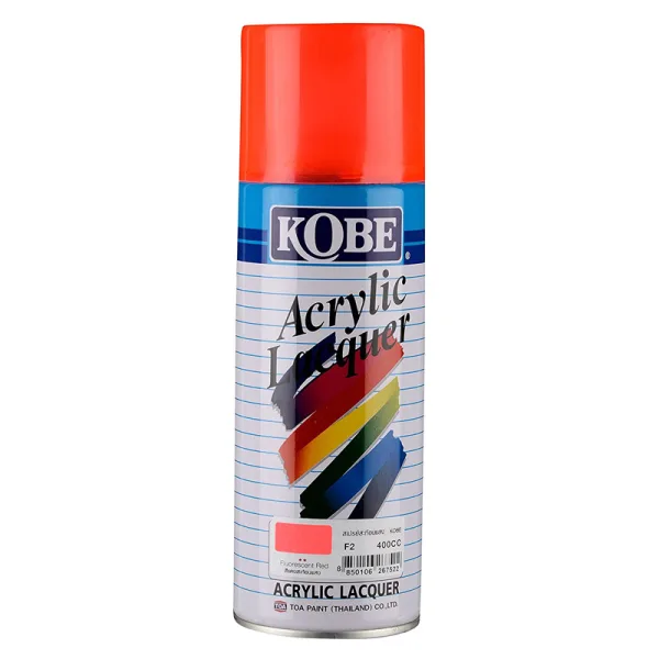 FLUORECENT RED F2 KOBE ACRYLIC LACQUER SPRAY 400CC