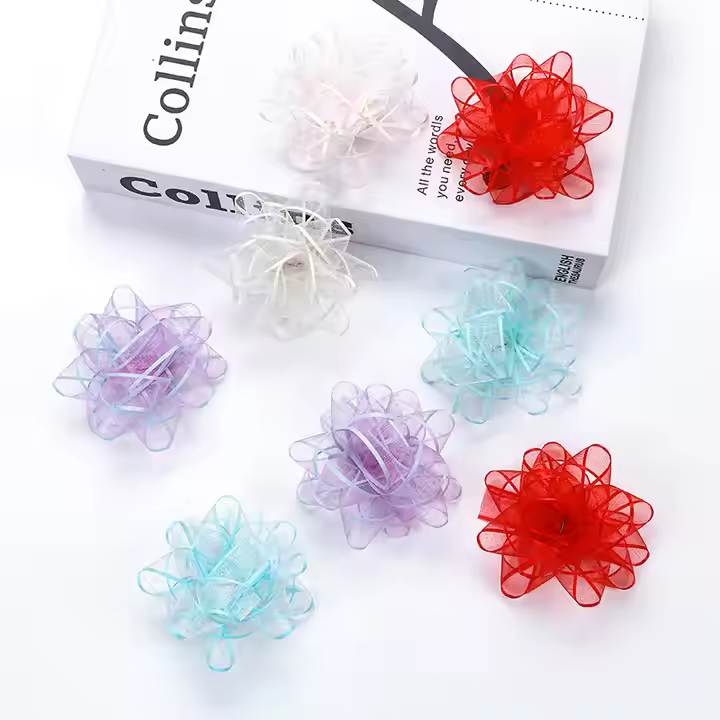 Star Puller Bow 3inch Mix (Red, Pink, Gold Silver) 24pcs