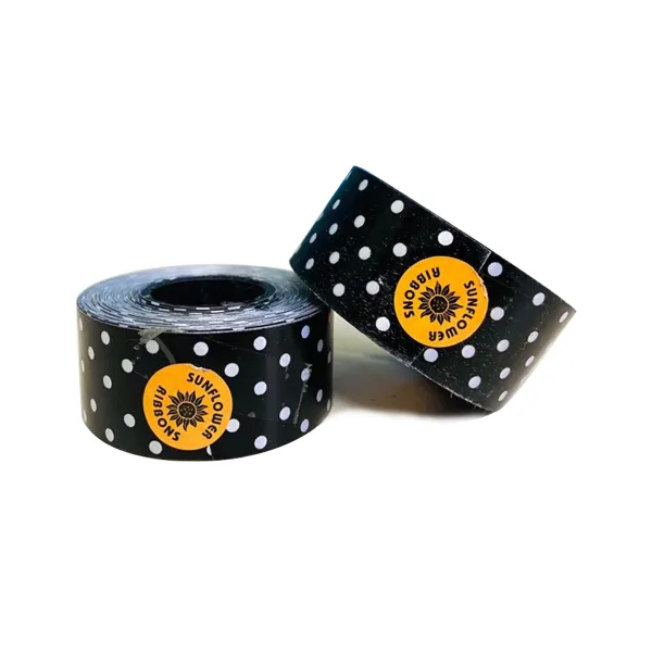 BLACK POLKA DOT PRINT CURLING RIBBON  (5 Pcs) 20 Yards