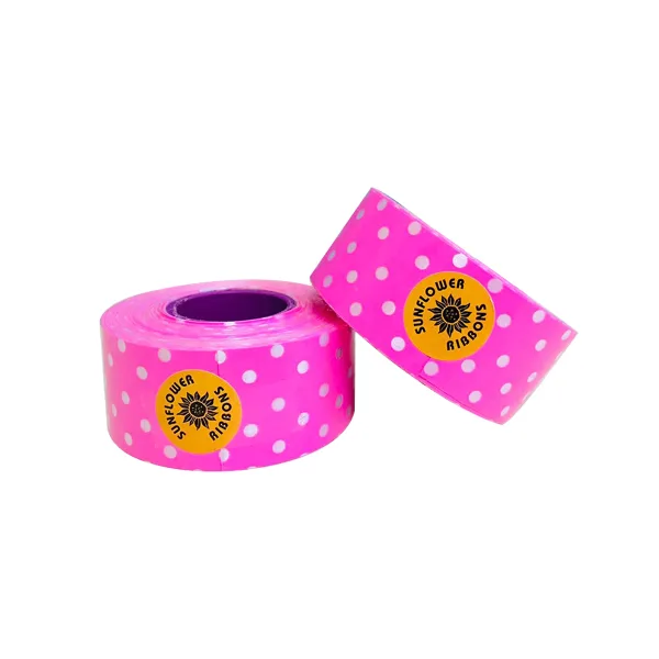 PINK POLKA DOT PRINT CURLING RIBBON (5 Pcs) 20 Yards