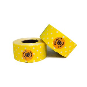 YELLOW POLKA DOT PRINT CURLING RIBBON (5 Pcs) 20 Yards
