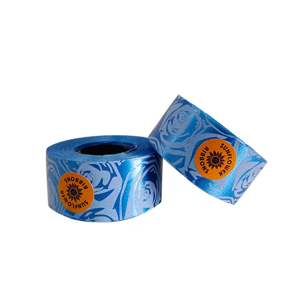 BLUE HEART PRINT CURLING RIBBON (5 Pcs) 20 Yards