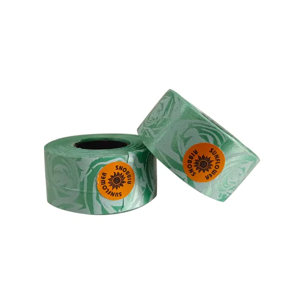 GREEN HEART PRINT CURLING RIBBON (5 Pcs) 20 Yards