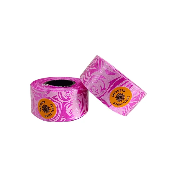 PINK HEART PRINT CURLING RIBBON (5 Pcs) 20 Yards