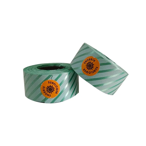 GREEN HEART PRINT CURLING RIBBON (5 Pcs) 20 Yards