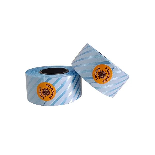 SKY BLUE HEART PRINT CURLING RIBBON (5 Pcs) 20 Yards