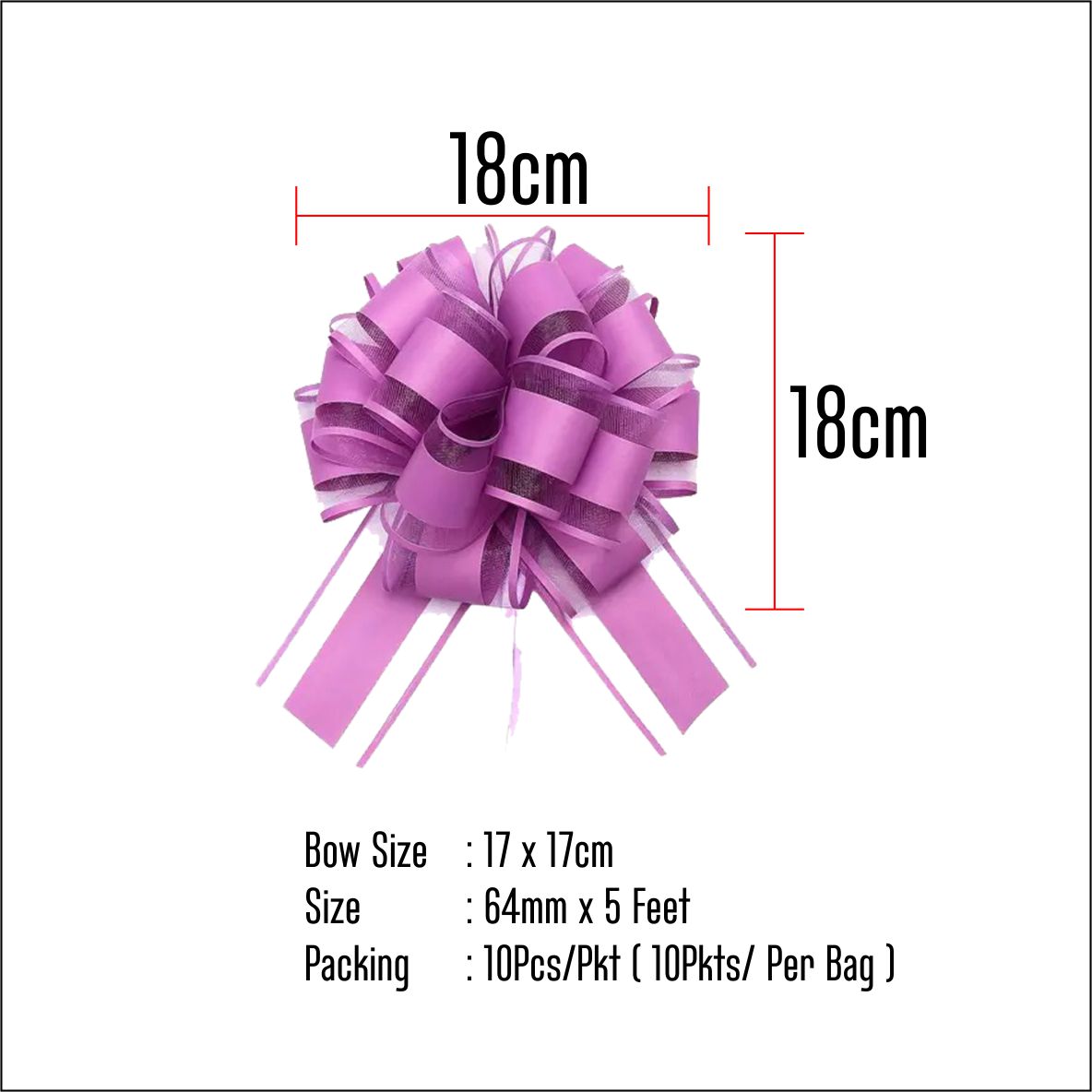 64mm Organza Pastel Bows (10Pcs)