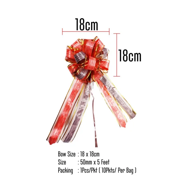 50mm Two Color Organza Puller Bow (2pcs)