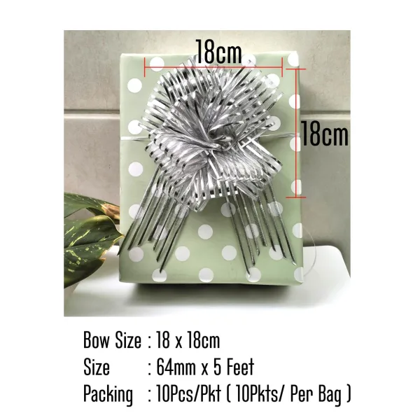 64mm Organza Bows 7 Line (10Pcs)