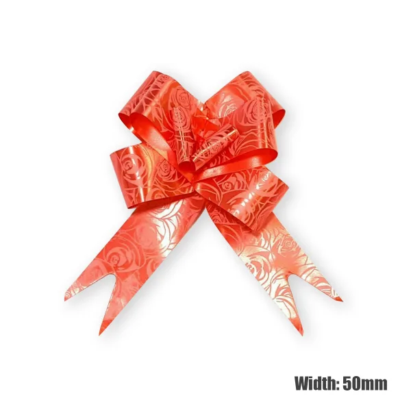 ROSE PRINT PULLER BOW 50mm (10 Pkts of 10 Pcs)