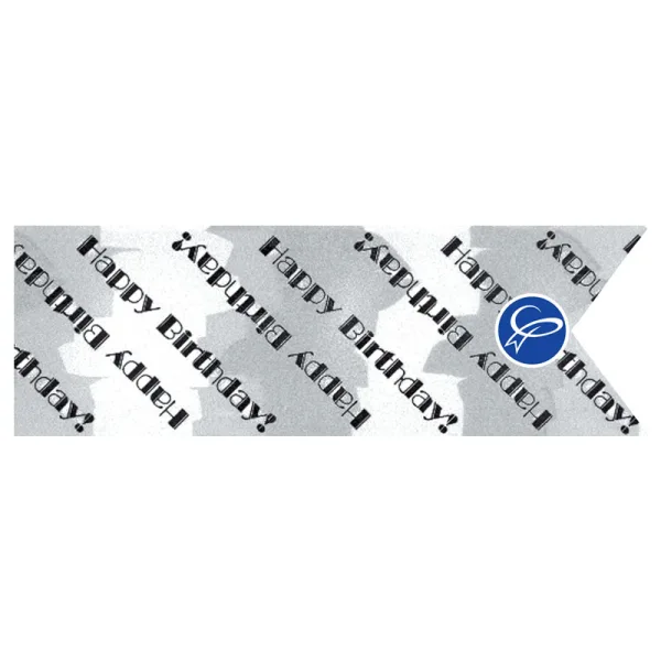 HAPPY BIRTHDAY SILVER WHITE BACK (1 Roll)