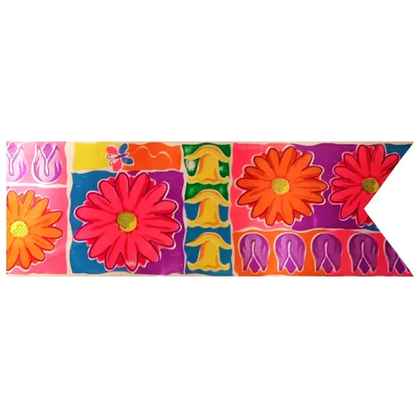 FLOWERS AND BUTTERFLY YELLOW BACK (1 Roll)