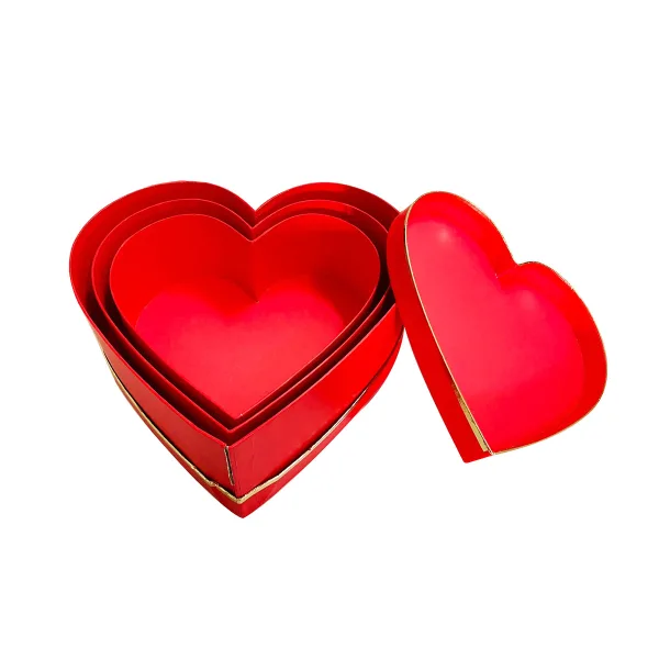 SUNFLOWER GIFT BOX HEART SHAPE (SET OF 3)