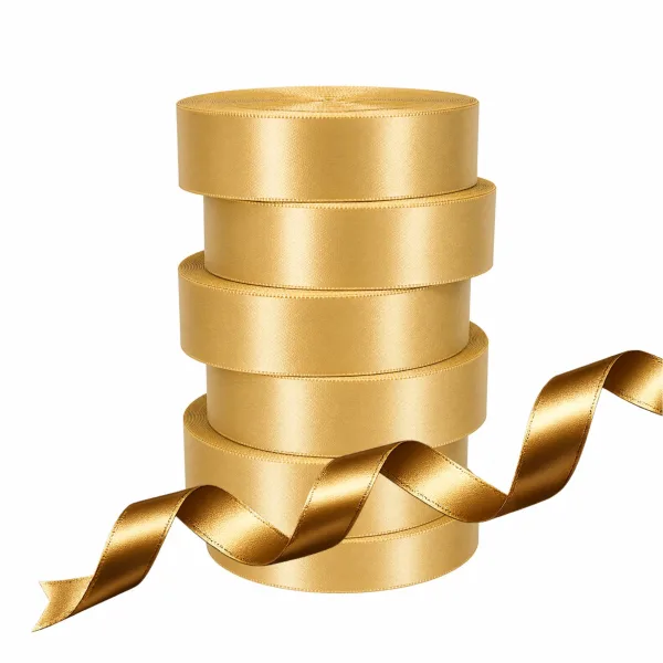 Satin Ribbon 25mm x 18mtr- Gold (6pcs)