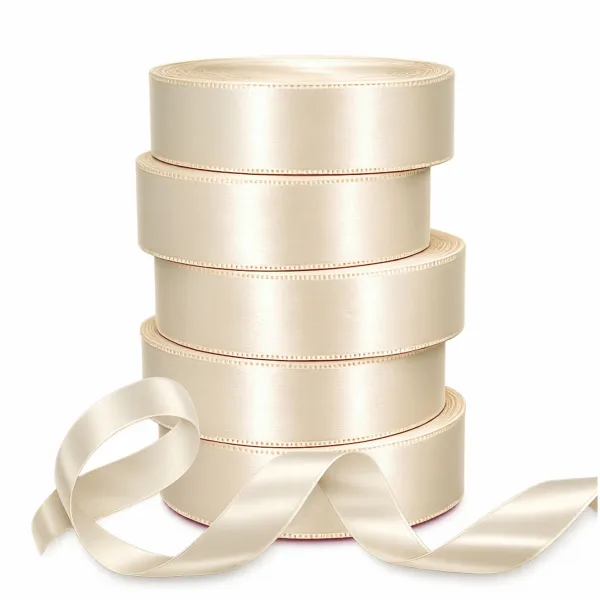 Satin Ribbon 25mm x 18mtr- Ivory (6pcs)