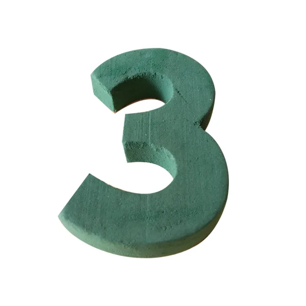 "3" Three 12" (1 Pc) 2D Sunflower Floral Foam Numeric Shape with PlyBase