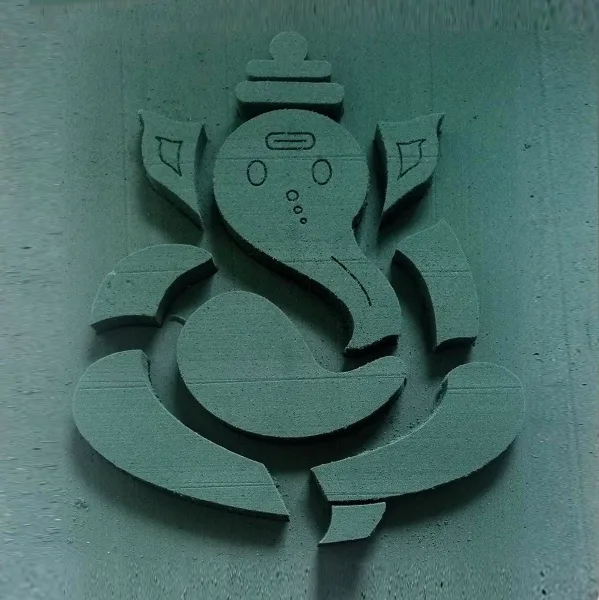 Ganesh (1pc) 3D 25"x 20" Cutout Sunflower Floral Foam shape with Ply Base (28"x21.5")