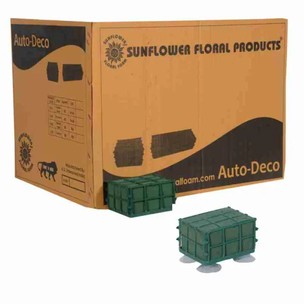 Auto Deco Small (4 Pcs) Sunflower Floral Foam with Vacuum Cup