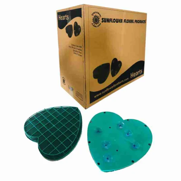 Heart 13" (2 Pcs) Sunflowr Floral Foam with Plastic Cover Tray