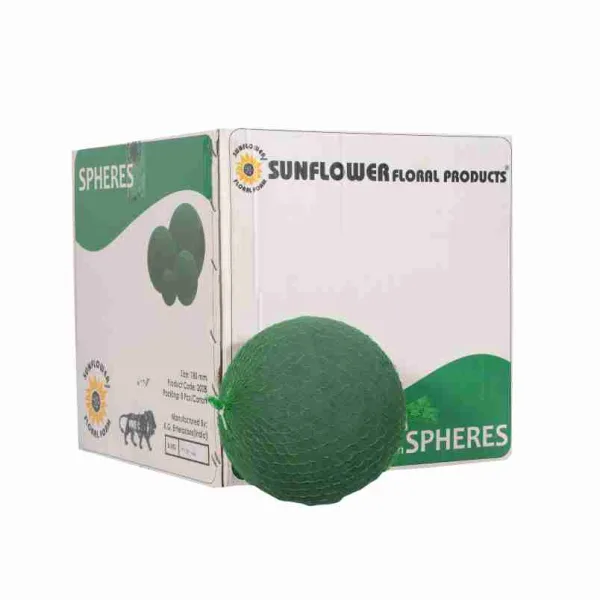 180mm Spheres (4 Pcs) Sunflower Floral Foam with Plastic Net