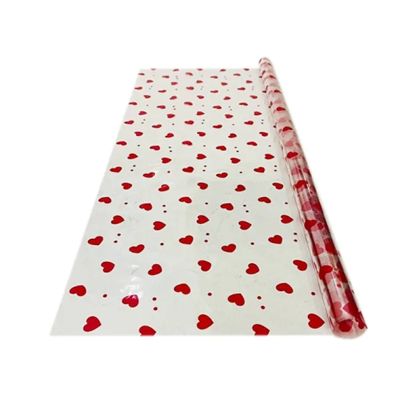 40 MICRON HEART CELLOPHANE  (100 Sheets) 19"x25.5" Inch
