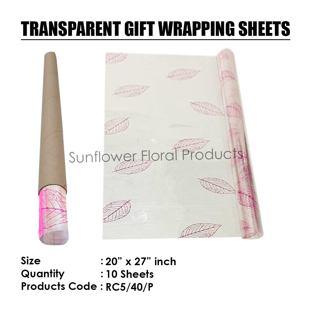 PINK SINGLE LEAF 40 MICRON CELLOPHANE ROLLS PINK SINGLE LEAF 40 MICRON CELLOPHANE ROLLS