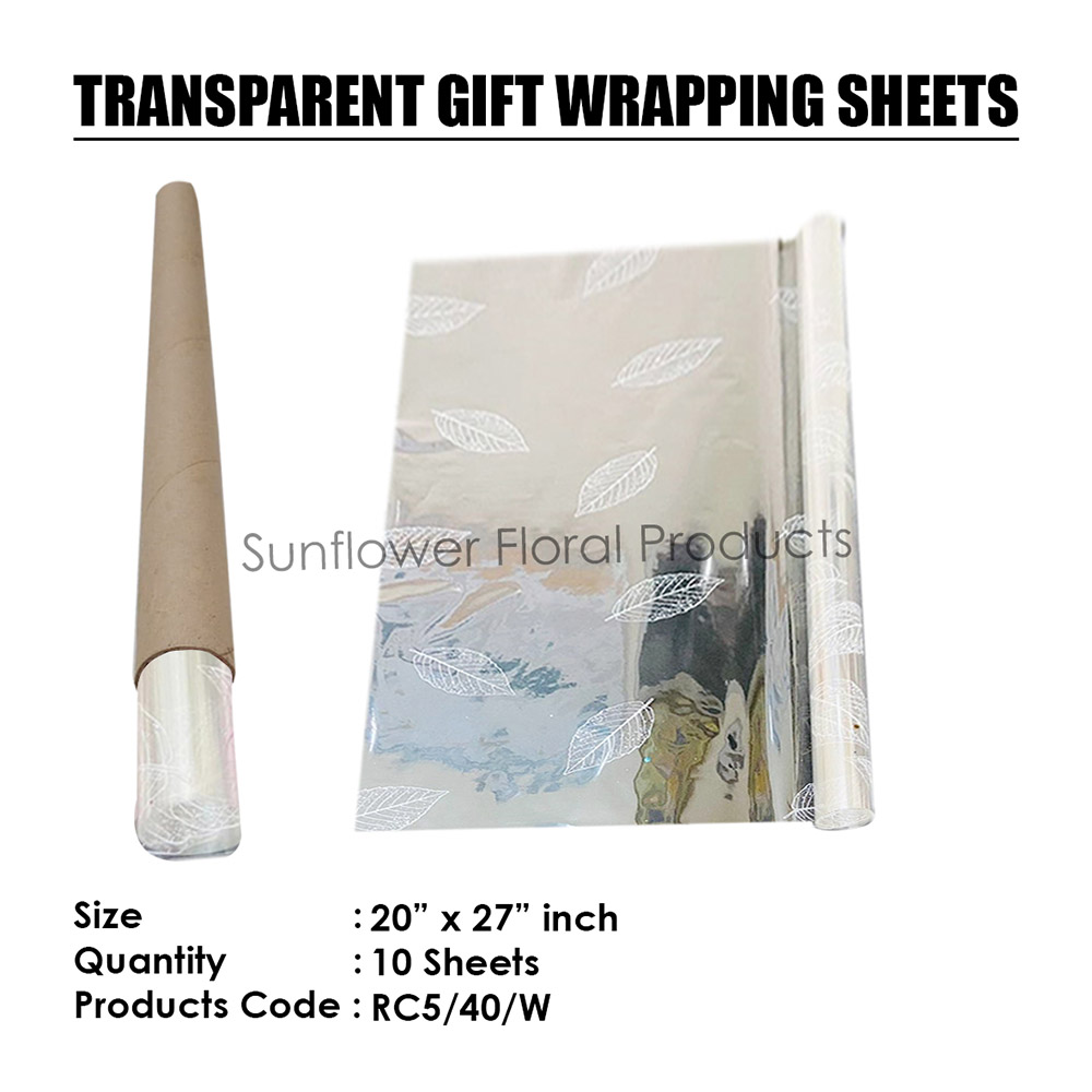 WHITE SINGLE LEAF 40 MICRON CELLOPHANE ROLLS WHITE SINGLE LEAF 40 MICRON CELLOPHANE ROLLS