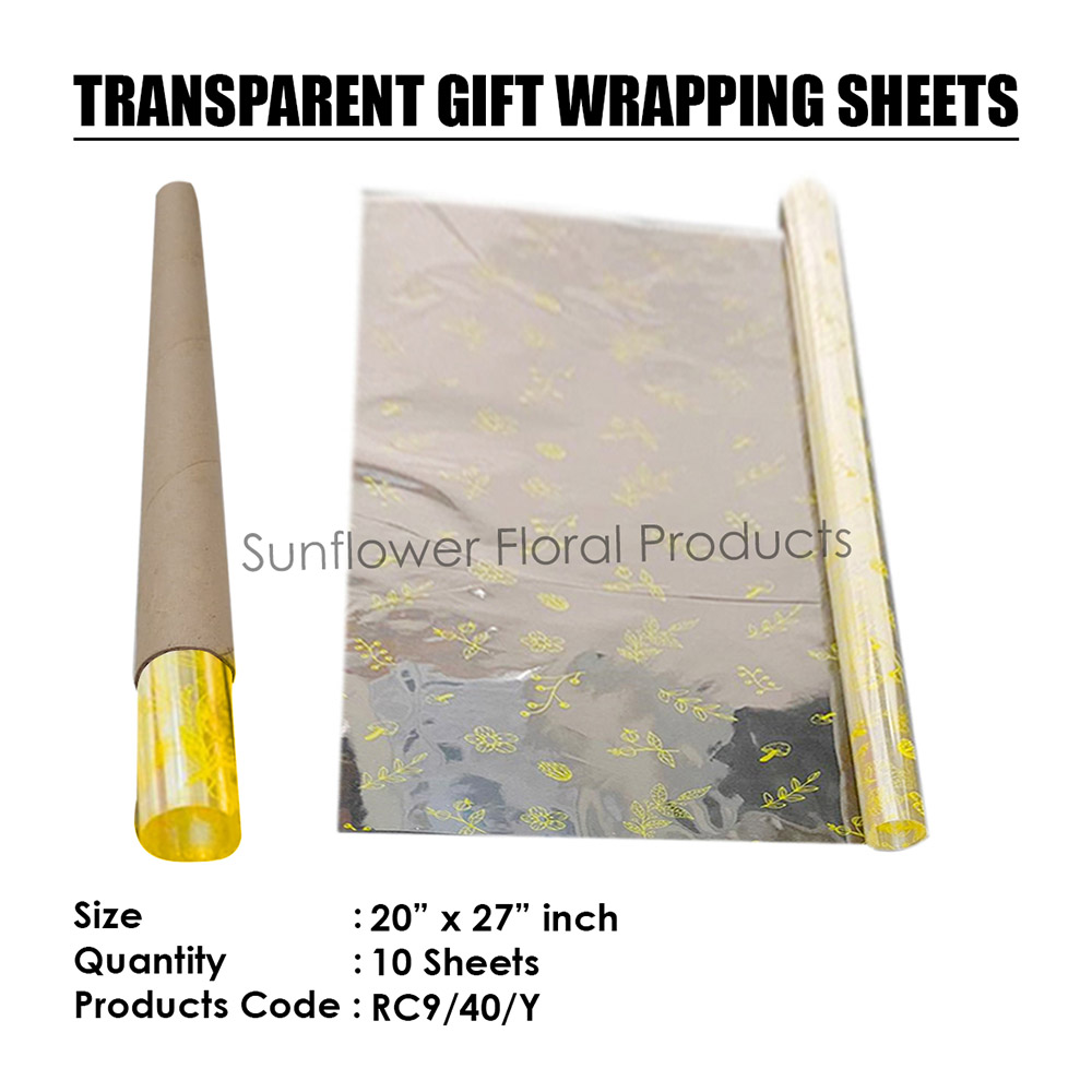 YELLOW PLANT AND FLOWER 40 MICRON CELLOPHANE ROLLS YELLOW PLANT AND FLOWER 40 MICRON CELLOPHANE ROLLS