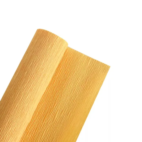 AMBER YELLOW PLAIN CREPE ROLLS (2 Rolls) 19"x2.5Mtrs