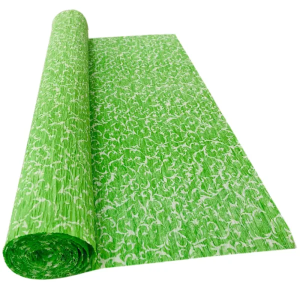 LIGHT GREEN GRASS PRINT CREPE ROLLS (2 Rolls) 19" x 2.5Mtrs