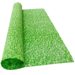LIGHT GREEN GRASS PRINT CREPE ROLLS (2 Rolls) 19" x 2.5Mtrs