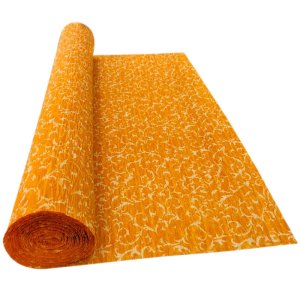 DARK ORANGE GRASS PRINT CREPE ROLLS (2 Rolls) 19" x 2.5Mtrs