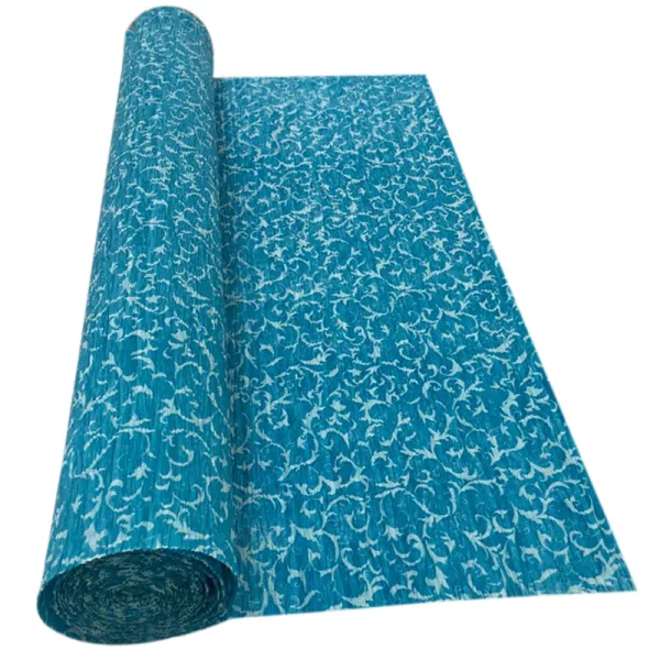 LIGHT BLUE GRASS PRINT CREPE ROLLS (2 Rolls) 19" x 2.5Mtrs