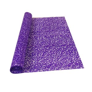 WHITE GRASS PRINT ON PURPLE CREPE ROLLS (2 Rolls) 19"x2.5Mtrs