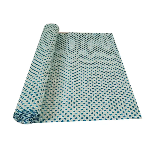 LIGHT BLUE POLKA ON WHITE CREPE ROLLS (2 Rolls) 19"x2.5Mtrs